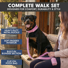 Comfort Control Collar and Multipurpose Leash Set - Pink