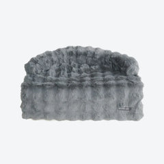Calming Fluffy Couch Cover Dog Bed - Grey