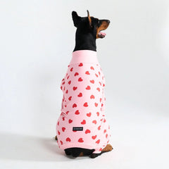 Dog Pajama - Pink Hearts