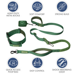 Comfort Control Collar and Multipurpose Leash Set - Green