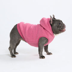 Teddy Sherpa Dog Jacket - Dark Pink