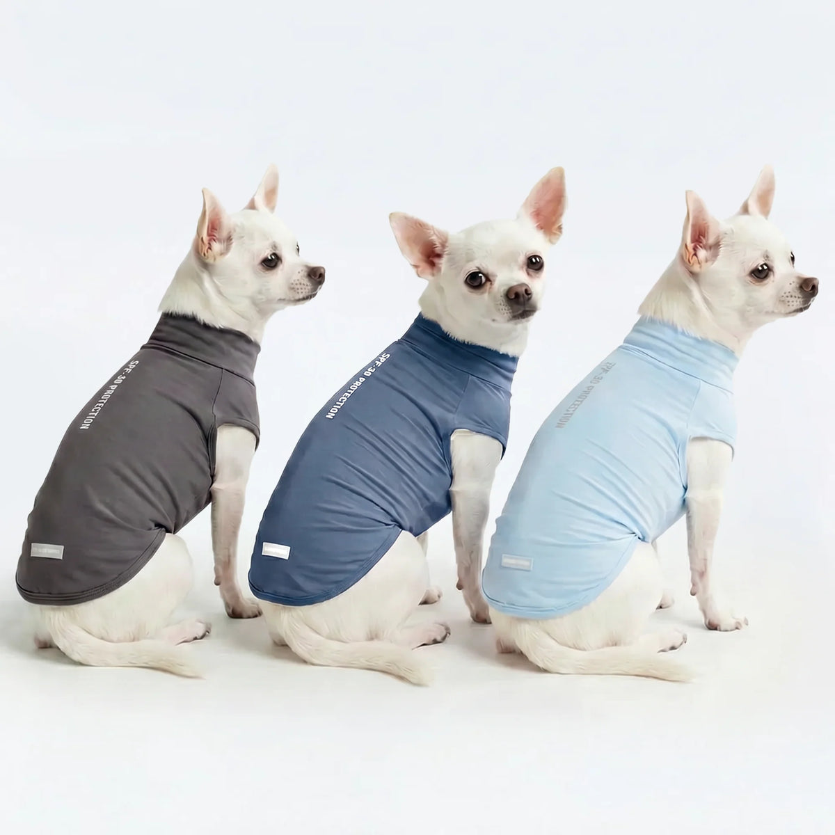 Sunblock Dog T-Shirt (3-pack) - Navy Blue, Dark Grey, Blue