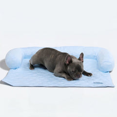 Frostcore™ Cooling Couch Cover Dog Bed - Hearts Blue